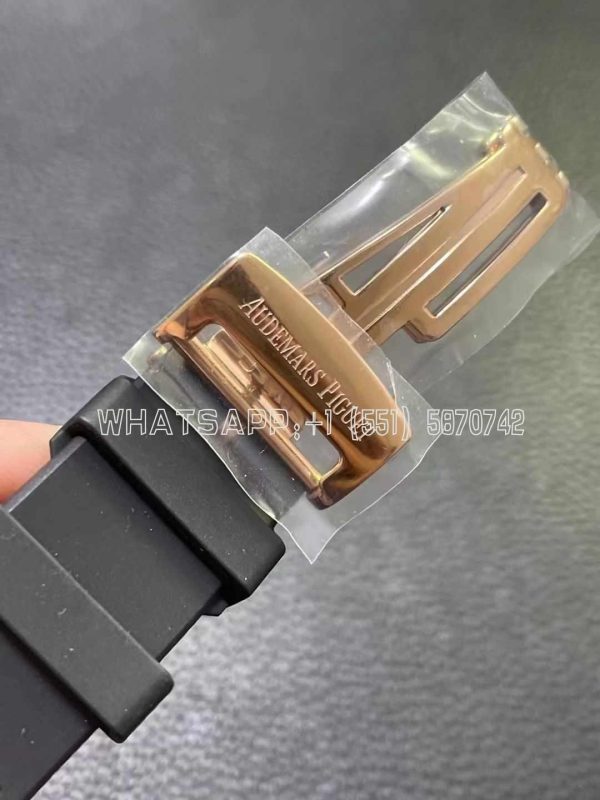 Audemars Piguet Royal Oak 15500 41mm Black Dial Rose Gold and Rubber Strap - Image 7
