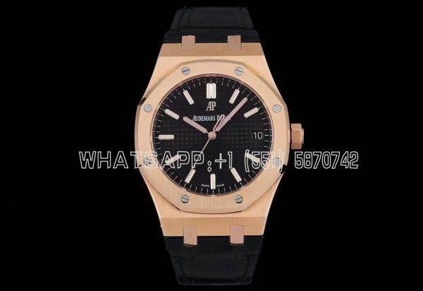 Audemars Piguet Royal Oak 15500 41mm Blue Dial Rose Gold and Leather straps