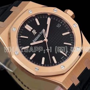 Audemars Piguet Royal Oak 15500 41mm Blue Dial Rose Gold and Leather straps