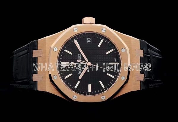 Audemars Piguet Royal Oak 15500 41mm Blue Dial Rose Gold and Leather straps