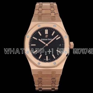 Audemars Piguet Royal Oak 15500 41mm Rose Gold Black Dial Super Clone