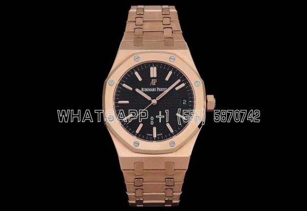 Audemars Piguet Royal Oak 15500 41mm Rose Gold Black Dial Super Clone