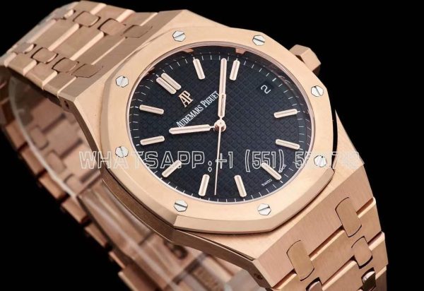 Audemars Piguet Royal Oak 15500 41mm Rose Gold Black Dial Super Clone