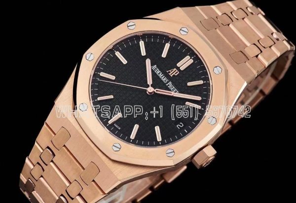Audemars Piguet Royal Oak 15500 41mm Rose Gold Black Dial Super Clone