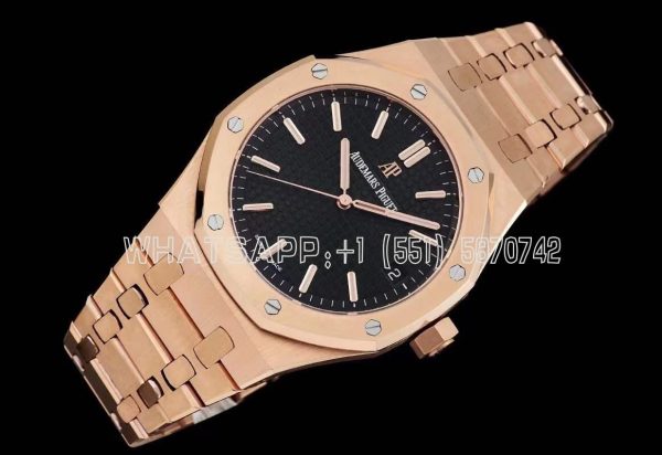 Audemars Piguet Royal Oak 15500 41mm Rose Gold Black Dial Super Clone