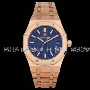 Audemars Piguet Royal Oak 15500 41mm Rose Gold Blue Dial Super Clone