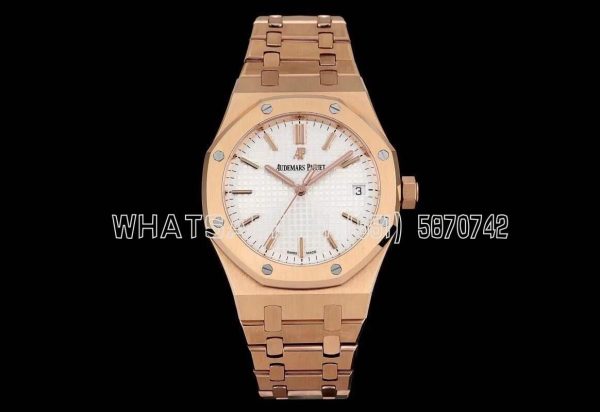 Audemars Piguet Royal Oak 15500 41mm Rose Gold White Dial Super Clone
