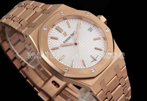 Audemars Piguet Royal Oak 15500 41mm Rose Gold White Dial Super Clone