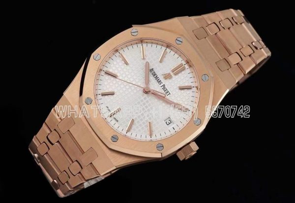 Audemars Piguet Royal Oak 15500 41mm Rose Gold White Dial Super Clone