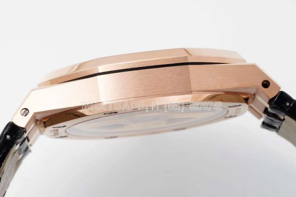 Audemars Piguet Royal Oak 15510 41mm Black Dial Rose Gold and Leather straps - Image 8