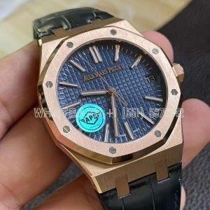 Audemars Piguet Royal Oak 15510 41mm Blue Dial Rose Gold and Leather straps