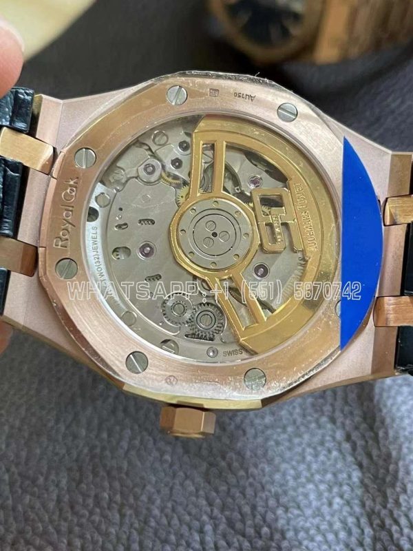 Audemars Piguet Royal Oak 15510 41mm Blue Dial Rose Gold and Leather straps - Image 7