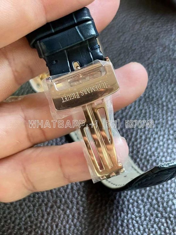 Audemars Piguet Royal Oak 15510 41mm Blue Dial Rose Gold and Leather straps - Image 9