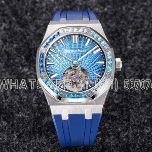 Audemars Piguet Royal Oak 26521PT Blue Dial and Sapphires Tourbillon R8 Factory