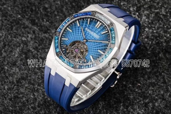 Audemars Piguet Royal Oak 26521PT Blue Dial and Sapphires Tourbillon R8 Factory