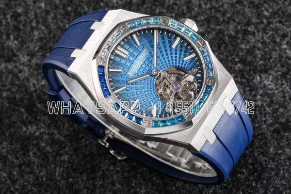 Audemars Piguet Royal Oak 26521PT Blue Dial and Sapphires Tourbillon R8 Factory