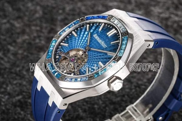 Audemars Piguet Royal Oak 26521PT Blue Dial and Sapphires Tourbillon R8 Factory