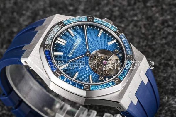 Audemars Piguet Royal Oak 26521PT Blue Dial and Sapphires Tourbillon R8 Factory