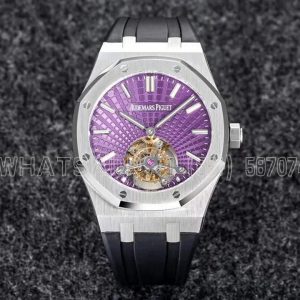 Audemars Piguet Royal Oak 26522bc Purple Dial Tourbillon in Rubber Strap R8 Factory