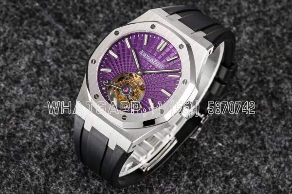 Audemars Piguet Royal Oak 26522bc Purple Dial Tourbillon in Rubber Strap R8 Factory