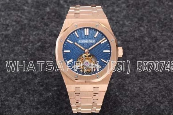 Audemars Piguet Royal Oak 26522ti Rose Gold Casse Blue Dial Tourbillon R8 Factory