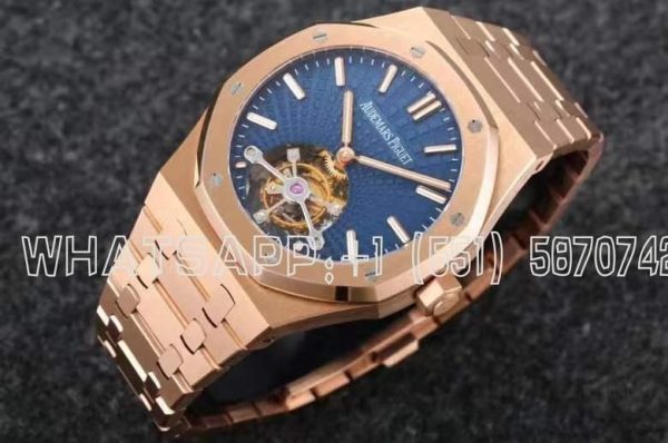 Audemars Piguet Royal Oak 26522ti Rose Gold Casse Blue Dial Tourbillon R8 Factory
