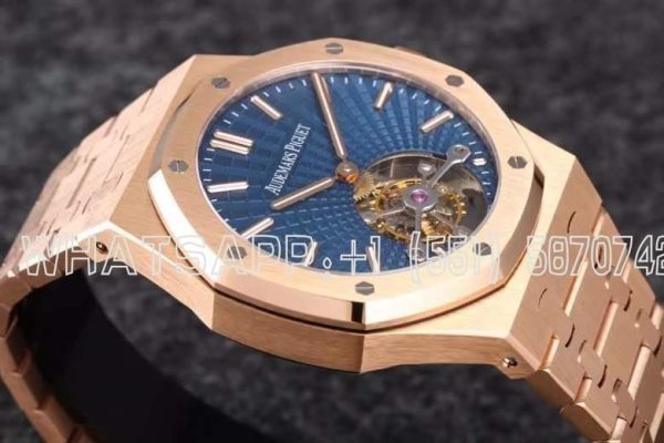 Audemars Piguet Royal Oak 26522ti Rose Gold Casse Blue Dial Tourbillon R8 Factory