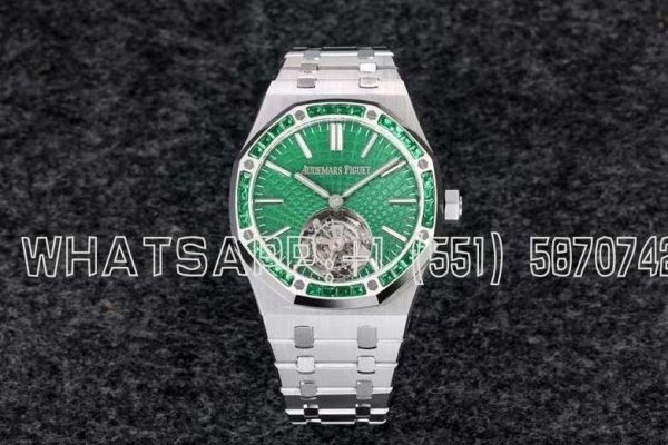 Audemars Piguet Royal Oak 26532IC Green Dial and Emerald Bezel Tourbillon R8 Factory