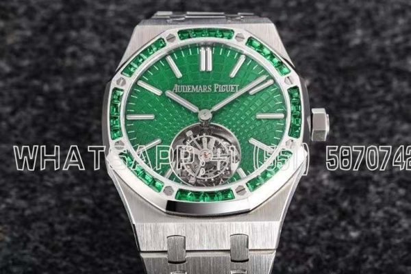 Audemars Piguet Royal Oak 26532IC Green Dial and Emerald Bezel Tourbillon R8 Factory