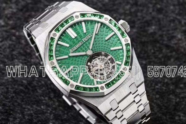 Audemars Piguet Royal Oak 26532IC Green Dial and Emerald Bezel Tourbillon R8 Factory