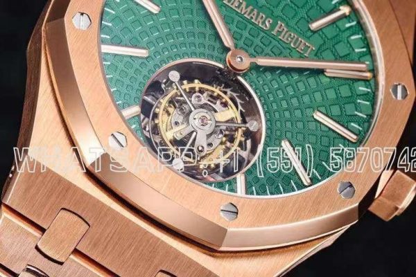 Audemars Piguet Royal Oak 26533OR Rose Gold Green Dial Tourbillon R8 Factory - Image 4