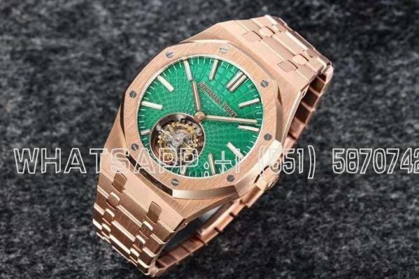 Audemars Piguet Royal Oak 26533OR Rose Gold Green Dial Tourbillon R8 Factory