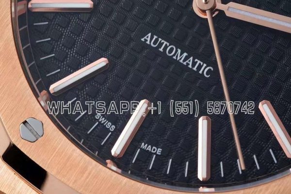 Audemars Piguet Royal Oak 41mm 15400 Black Textured Dial on Rose Gold Bracelet - Image 5
