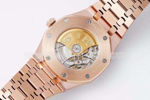 Audemars Piguet Royal Oak 41mm 15400 Black Textured Dial on Rose Gold Bracelet - Image 9