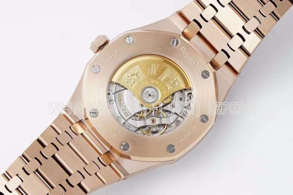Audemars Piguet Royal Oak 41mm 15400 Blue Textured Dial on Rose Gold Bracelet - Image 7