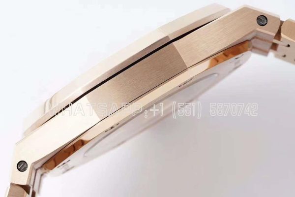 Audemars Piguet Royal Oak 41mm 15400 Blue Textured Dial on Rose Gold Bracelet - Image 9