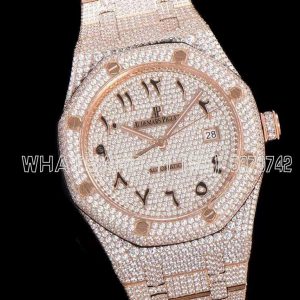 Audemars Piguet Royal Oak 41mm 15400 Iced Out Rose Gold in Arabic Markers