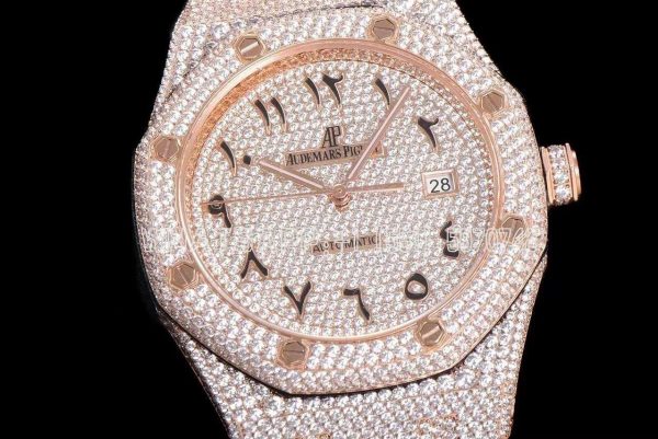 Audemars Piguet Royal Oak 41mm 15400 Iced Out Rose Gold in Arabic Markers - Image 5
