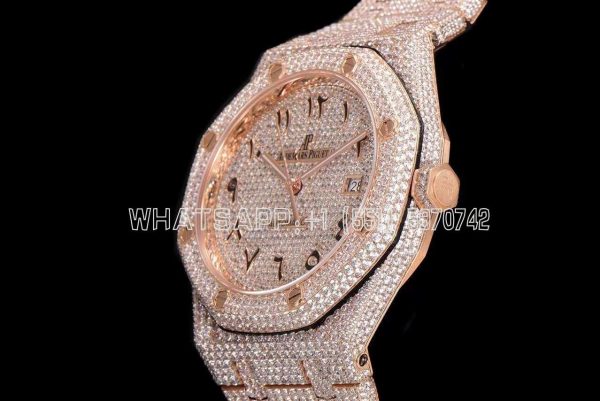 Audemars Piguet Royal Oak 41mm 15400 Iced Out Rose Gold in Arabic Markers - Image 6