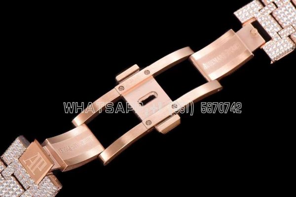 Audemars Piguet Royal Oak 41mm 15400 Iced Out Rose Gold in Stick Markers - Image 8