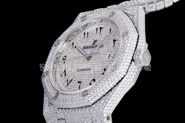 Audemars Piguet Royal Oak 41mm 15400 Iced Out Steel in Arabic Markers