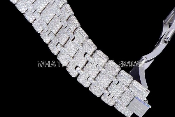 Audemars Piguet Royal Oak 41mm 15400 Iced Out Steel in Arabic Markers - Image 7