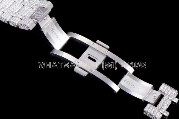 Audemars Piguet Royal Oak 41mm 15400 Iced Out Steel in Stick Markers - Image 7