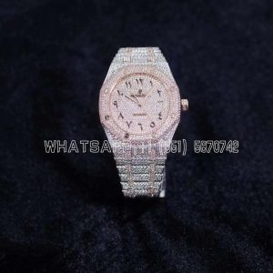 Audemars Piguet Royal Oak 41mm 15400 Iced Out Steel/Rose Gold in Arabic Markers