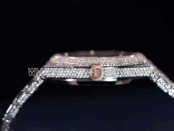 Audemars Piguet Royal Oak 41mm 15400 Iced Out Steel/Rose Gold in Arabic Markers - Image 6