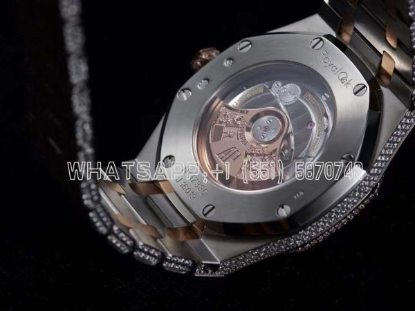 Audemars Piguet Royal Oak 41mm 15400 Iced Out Steel/Rose Gold in Stick Markers - Image 8