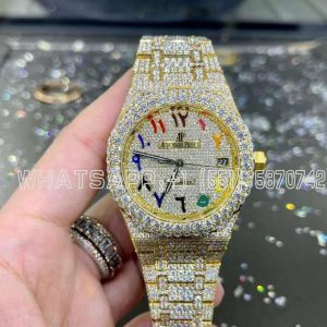 Audemars Piguet Royal Oak 41mm Stainless Steel Band Moissanite Diamond Watch