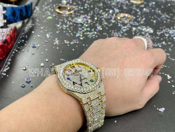 Audemars Piguet Royal Oak 41mm Stainless Steel Band Moissanite Diamond Watch - Image 10