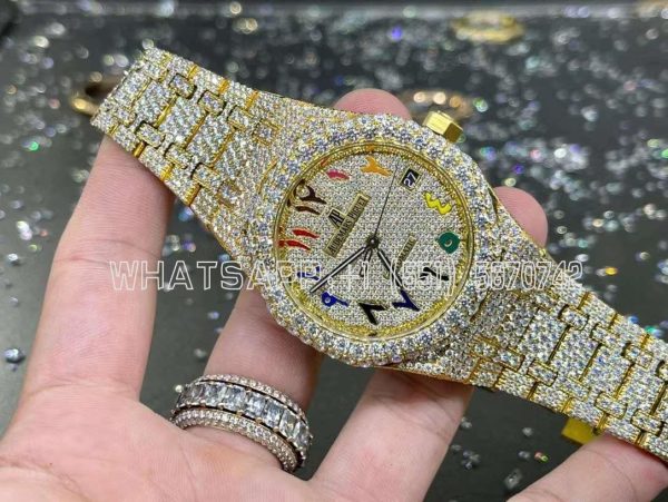 Audemars Piguet Royal Oak 41mm Stainless Steel Band Moissanite Diamond Watch