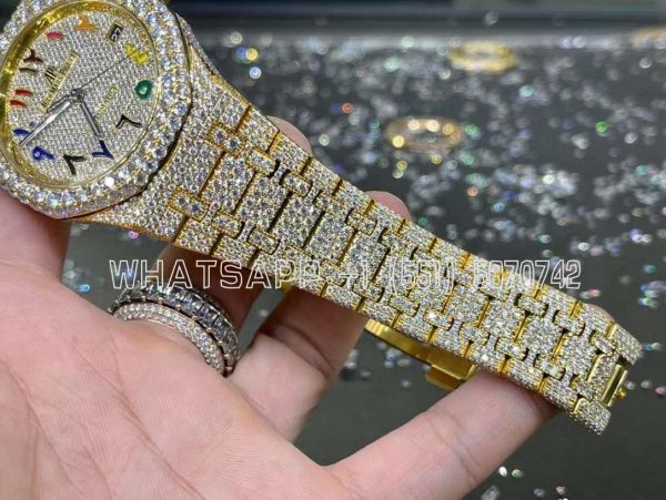 Audemars Piguet Royal Oak 41mm Stainless Steel Band Moissanite Diamond Watch - Image 5